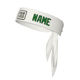 Custom White Emerald Green Headband