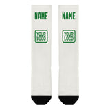 Custom White Emerald Green Knee-High Sock