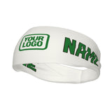 Custom White Emerald Green Sports headband