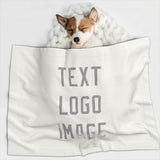 Custom White Gray Pet Blanket
