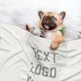 Custom White Gray Pet Blanket