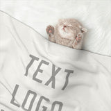 Custom White Gray Pet Blanket
