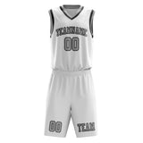Custom White Gray Basketball Set