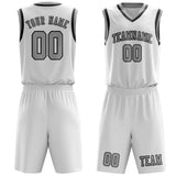 Custom White Gray Basketball Set