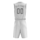 Custom White Gray Basketball Set