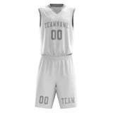 Custom White Gray Basketball Set