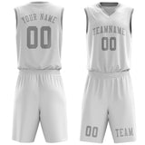 Custom White Gray Basketball Set