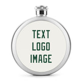Custom White Green Hip Flask