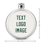 Custom White Green Hip Flask