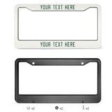 Custom White Green License Plate Frame