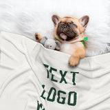 Custom White Green Pet Blanket