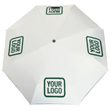 Custom White Green Automatic Umbrella