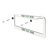 Custom White Green License Plate Frame
