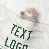 Custom White Green Pet Blanket