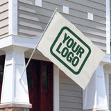 Custom White Green Flag