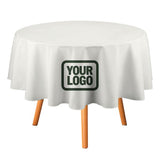 Custom White Dark Green Round Table Cloth