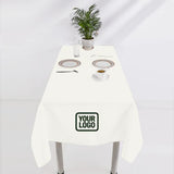 Custom White Green Square Table Cloth