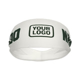 Custom White Dark Green Sports headband