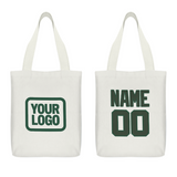 Custom White Dark Green Canvas Tote Bag