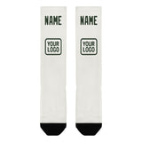 Custom White Dark Green Knee-High Sock
