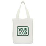 Custom White Dark Green Canvas Tote Bag