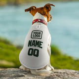 Custom White Dark Green Pet Vest