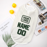 Custom White Dark Green Pet Vest