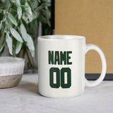 Custom White Dark Green Mug