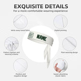 Custom White Dark Green Headband