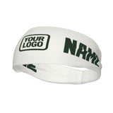 Custom White Dark Green Sports headband