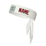 Custom White Red Headband