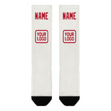 Custom White Red Knee-High Sock