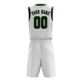Custom White Green Basketball Set