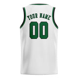 Custom White & Green Colors Design Sports Basketball Jersey