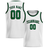 Custom White & Green Colors Design Sports Basketball Jersey