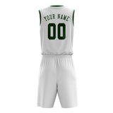 Custom White Green Basketball Set
