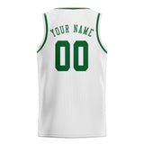 Custom White & Green Colors Design Sports Basketball Jersey