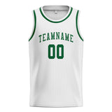 Custom White & Green Colors Design Sports Basketball Jersey