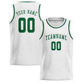 Custom White & Green Colors Design Sports Basketball Jersey