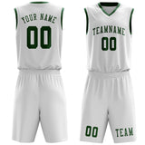 Custom White Green Basketball Set