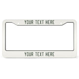 Custom White Dark Green License Plate Frame