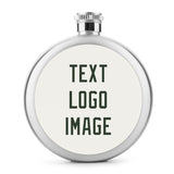 Custom White Dark Green Hip Flask