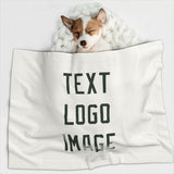Custom White Dark Green Pet Blanket
