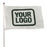 Custom White Dark Green Flag
