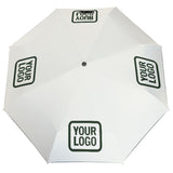 Custom White Dark Green Automatic Umbrella
