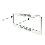 Custom White Dark Green License Plate Frame