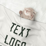 Custom White Dark Green Pet Blanket