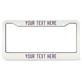 Custom White Purple License Plate Frame