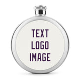 Custom White Purple Hip Flask