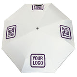 Custom White Purple Automatic Umbrella